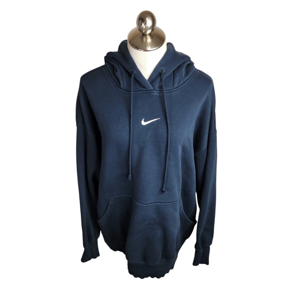 Nike Sportswear Phoenix Fleece Oversized Pullover Hoodie Women Plus 2X Blue
